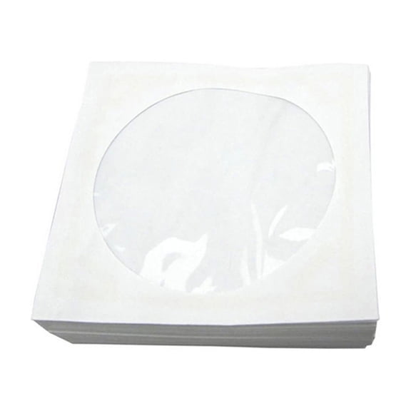 LABRIMP 100Pcs White Video Storage Case Paper Bag with Transparent Window Practical for Storage