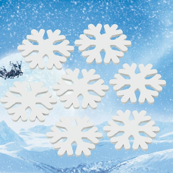 Raindrops 100 Pcs Crafts Wooden Snowflake Decoration Creative Decorations 100pcs White