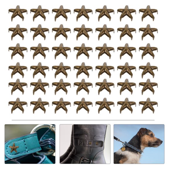 Raindrops  100 Pcs Five-Pointed Star Rivets Metal Nailheads Crafts Accessories