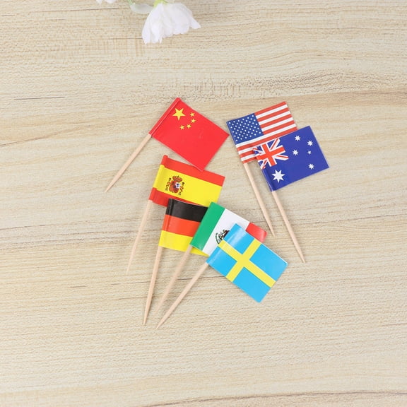 Raindrops 100 Pcs Fruit Flag Planting Cocktail Picks Appetizer Decorations