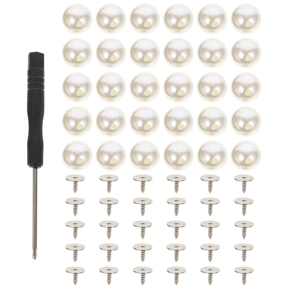 Raindrops  100 Pcs Large Safety Strong Pearl Screw Button Buttons Decorative