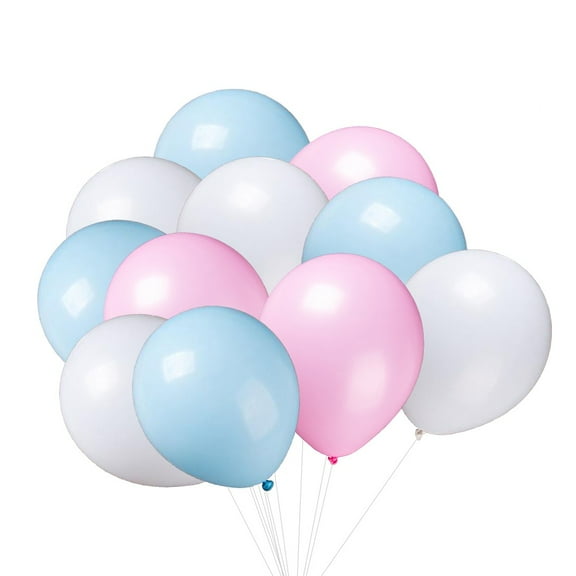 Raindrops 100 Pcs Latex Balloon 10 Inch Thicken Colorful Wedding Ceremony Balloon Pool Party Birthday (Sky Blue+Pink+White)
