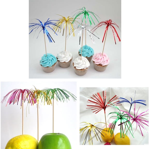 Raindrops  100 Pcs Luau Decor Iridescent Party Decorations Cocktail Sticks Drinks