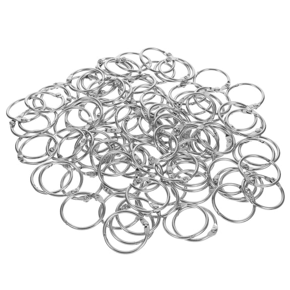 Raindrops 100 Pcs Metal Book Clip Rings Loose Leaf Binder Discs Magazine Office Silver