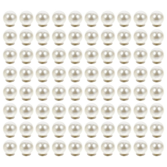 Raindrops 100 Pcs Pearl Screw Flower Buttons Rivets Car Kit Women's White