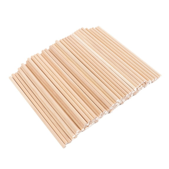 Raindrops 100 Pcs Wood Round Dowel Wooden Rods Lolly Sticks Unfinished Hardwood Pins Child Office