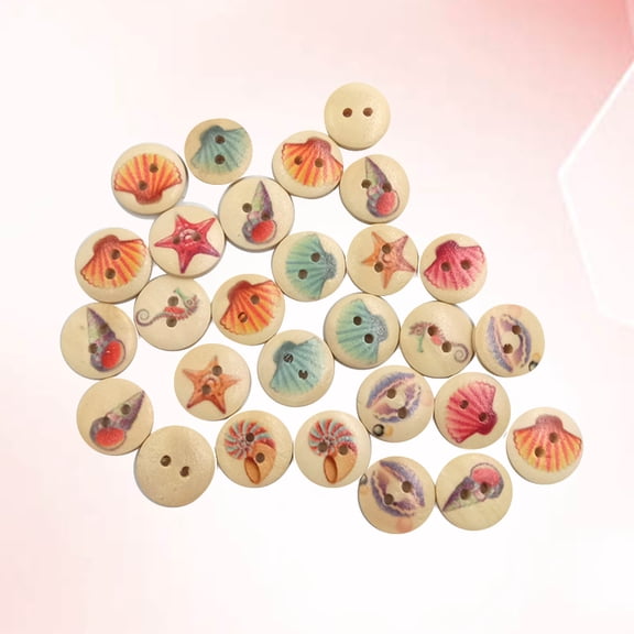 Raindrops  100 Pcs Wooden Buttons Decor Nautical Embellishments Scrapbooking Baby