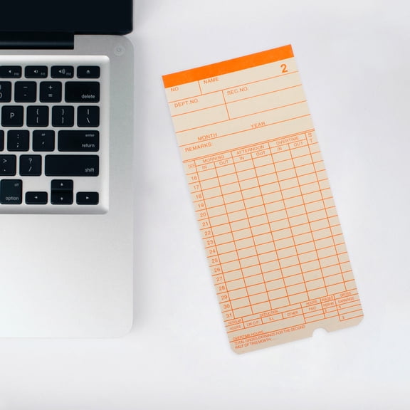 Raindrops Monthly Clocking Cards Beige Paper Attendance Cards for Company Use