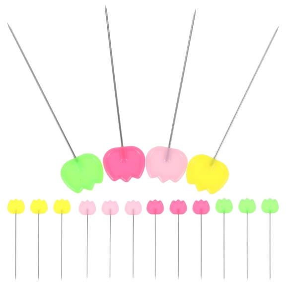 Raindrops 100 pcs Colorful DIY Sewing Box Beautiful Tulip Head Straight Clothing Accessories Needle for Craft Decoration Dressmaker Quilting