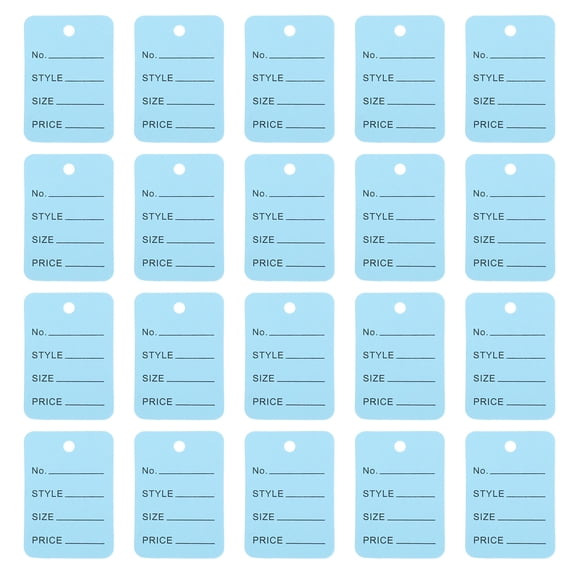 Raindrops 1000Pcs Blank Price Tag Paper Labels with String in Blue for Individual Sellers