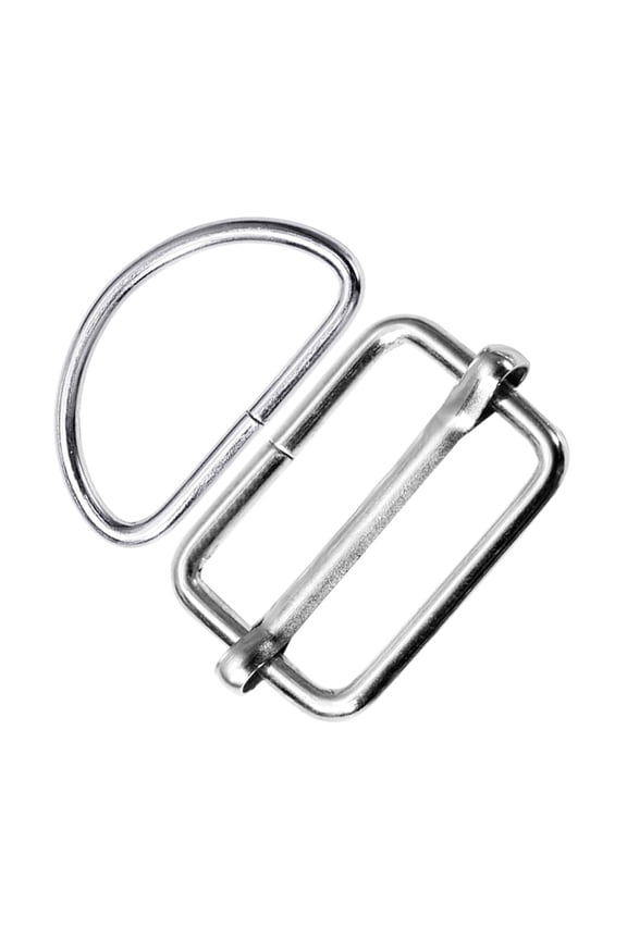 100Pcs Plated Silver Metal D Ring Buckles Roller Slide Buckles Durable for Crafting Handbags Belts and Straps