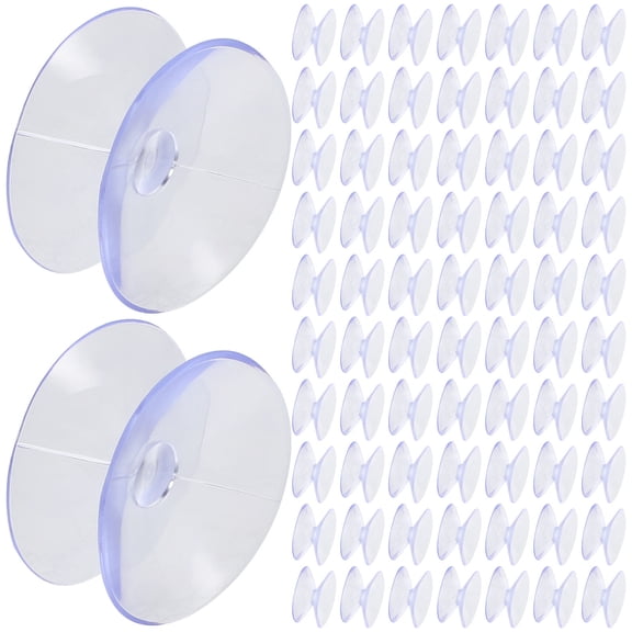 Raindrops 100Pack Small Suction Cup Hooks Transparent Round for Glass