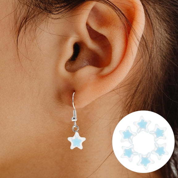 FOMIYES Sky-Blue Acrylic Star Beads, Bulk for Jewelry, Keychains, and DIY Projects, 100Pcs