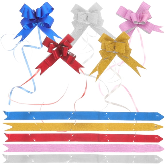 FOMIYES 100Pcs Assorted Color Pull Bows Easy ng Bows for Christmas Wedding Car and Home Decoration