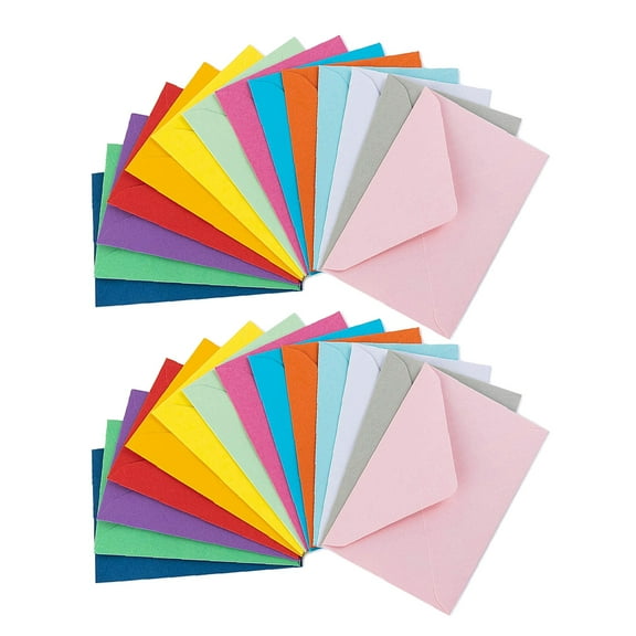 Raindrops 100-Pack Colored Envelopes with Privacy, Rectangular Design for Cards, Perfect for Mailing and Everyday Use