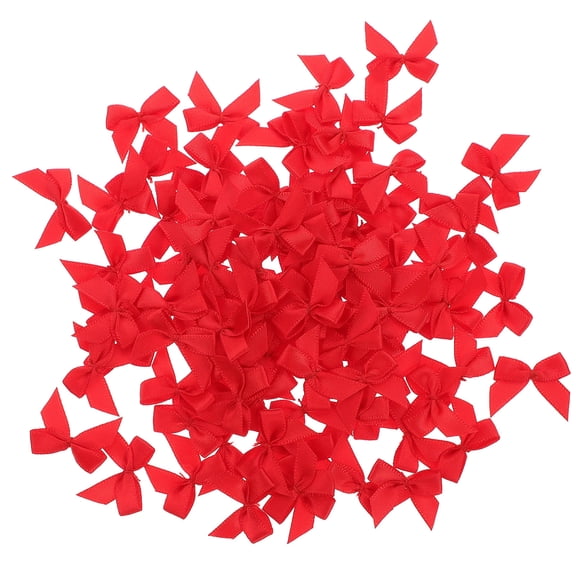 FOMIYES Red Fabric Bows, 100 Pieces for Christmas, Wedding Decor, Wrapping, Party Decorations and Craft Supplies
