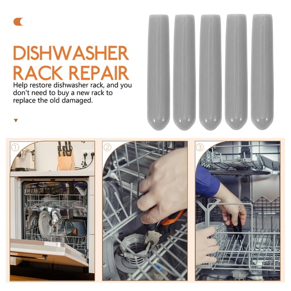 FOMIYES 100Pcs Dishwasher Rack Prong End Caps Grey Cover Burrs and Restore Rack Use