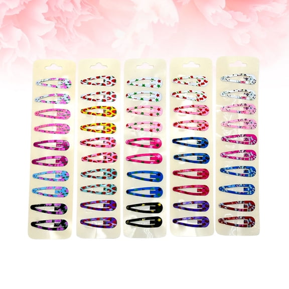 Raindrops 100Pcs Assorted Color Floral Hair Clips Snap Barrettes Decorative Hairpins