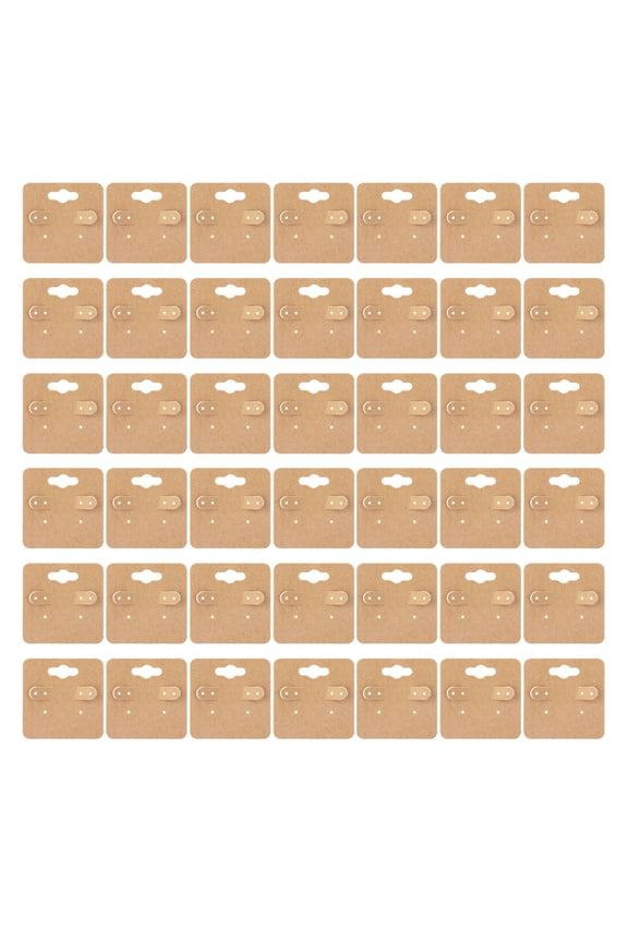 100Pcs Blank Khaki Earring Cards for Selling Jewelry with Hanging Holes and Slots