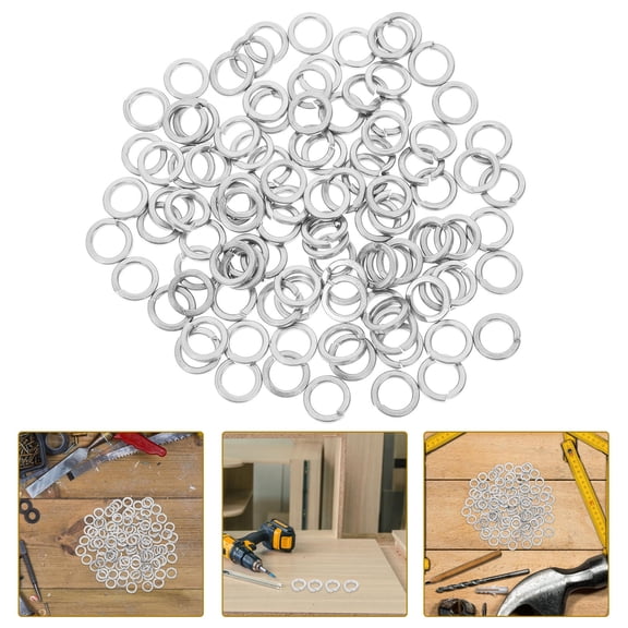 Raindrops Metal Spring Lock Washers for Fasteners, Anti-Loosening Hardware, 100 Pieces
