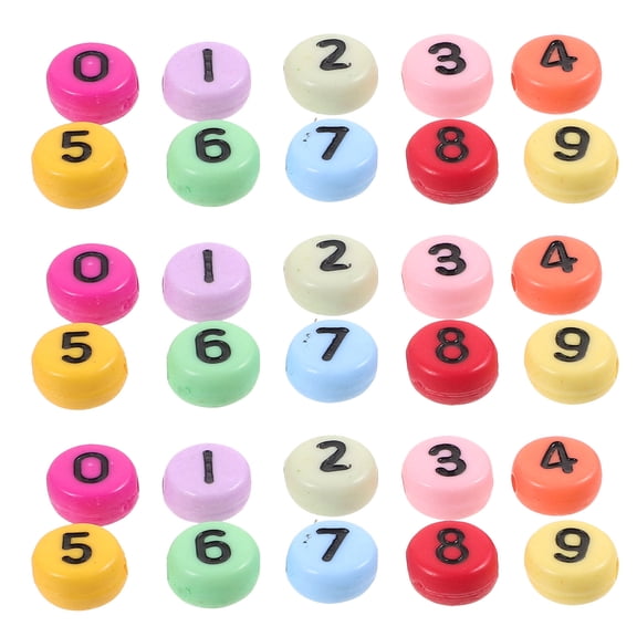 FOMIYES Number Beads Assorted Colors Acrylic for Handmade Crafts 100Pcs