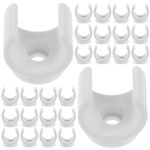 Raindrops U-Shaped Pipe Clamp White Plastic for PVC Water Pipes and Conduit Supports