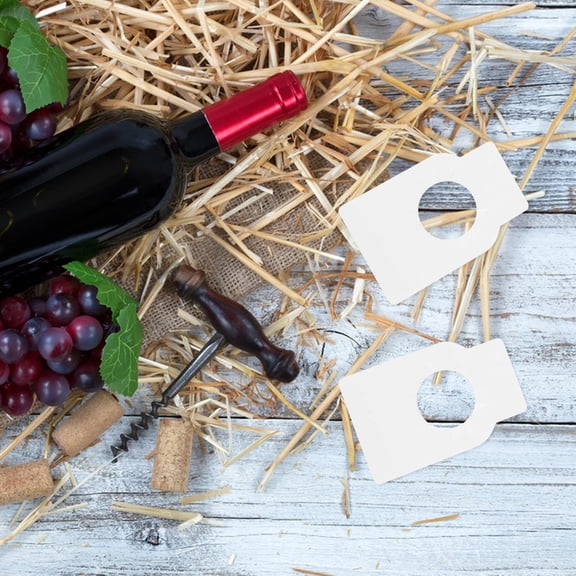 Raindrops PVC Wine Bottle Hanging Labels Reusable White for Decor 100Pcs