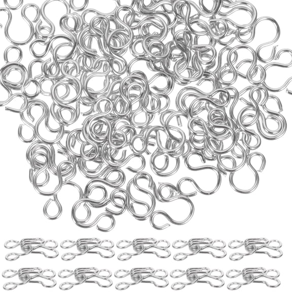 Raindrops 100Pcs Silver Copper Eyes Closure Hooks for Sewing Garment Clasps