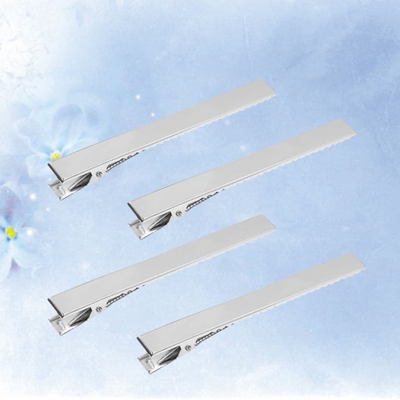 Raindrops 100Pcs Silver Metal Teeth Clips with Smooth Surface for Hair Sectioning and Salon Use