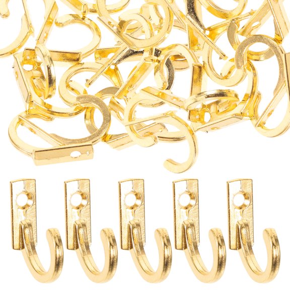 Raindrops 100Pcs Wall Mount Hooks Golden Arc Shaped Zinc Alloy For Homeowners Decorators