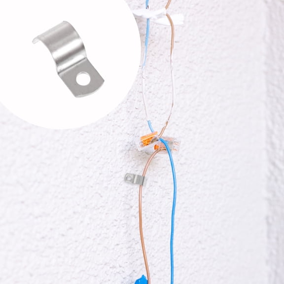 Raindrops 100Pcs Well Cable Support Removable Cable Clips Galvanized Iron for Workshop 2.30X1.00X1.00cm