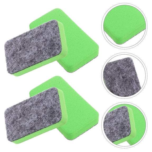 Raindrops 100Pcs Whiteboard Dry Erasers Green Felt Fabric Washable for Office and Home Use