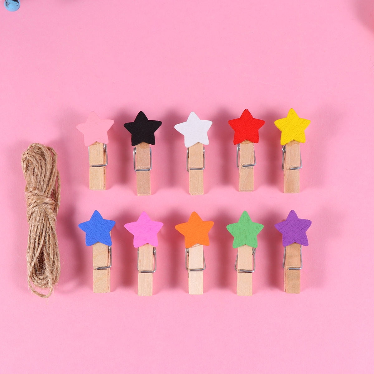 Raindrops 100pcs 3 5cm Wood Clip Clamp Photo Mini Clip Star Shape ...
