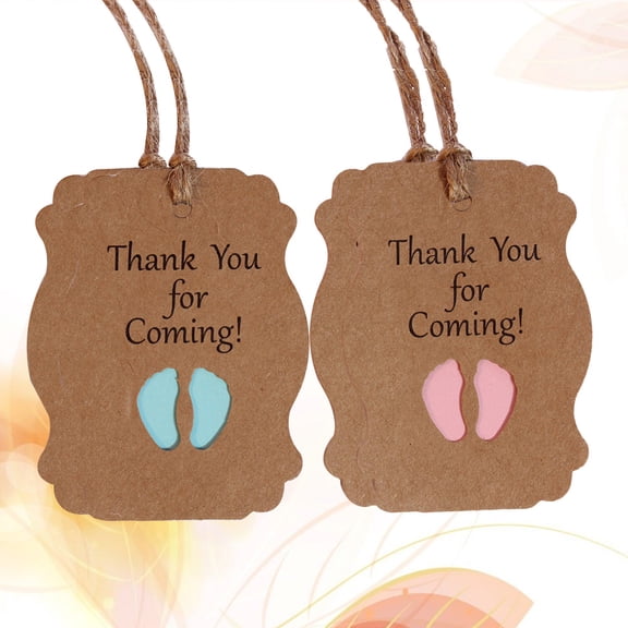 Raindrops 100pcs T You Baby Shower Tags Hanging Tags Kraft Paper Pink Cupcake Topper for Festival