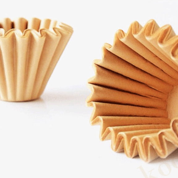 FOMIYES 100Pcs Khaki Unbleached Coffee Filter Paper Cake Shape Hand Drip Filter for Home Use