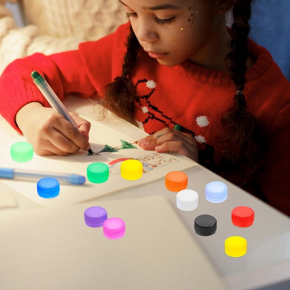 Raindrops 100pcs Creative Bottle Cap Set for DIY Craft Projects Colorful Plastic Bottle Caps Kindergarten Art Supplies Bottle Cap Crafts for Scrapbooking Home Decor