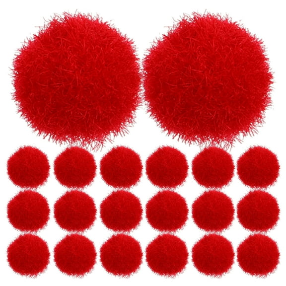 Raindrops 100pcs DIY Red Tiny Pom Poms for Crafts Mini Party Balls Small Puff Balls for Creative Arts Crafts Projects and Christmas Party Decorations