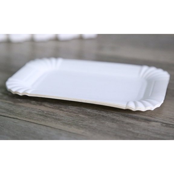 FOMIYES 100Pcs White Paper Disposable Cake Plates Lightweight Kitchen Use