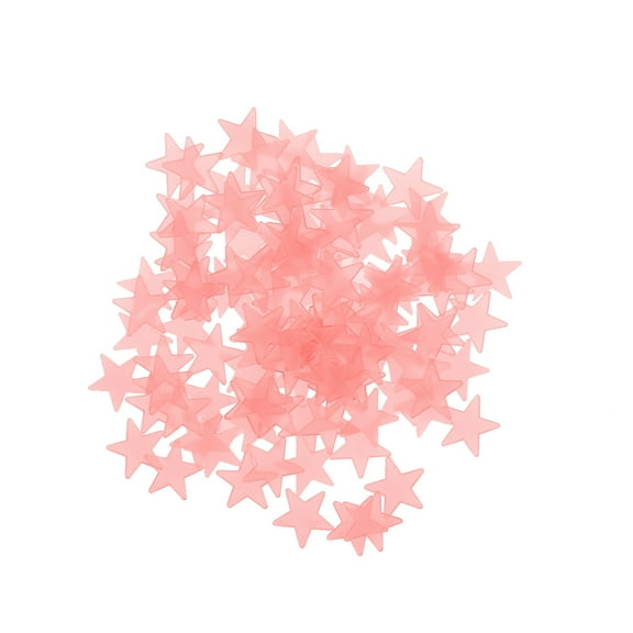 Raindrops 100pcs Stars Glow in the Dark Luminous Fluorescent 3D Wall Stickers Decal Baby Kids Bedroom Ceiling Home Decor (Pink)