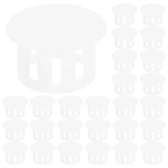 Raindrops 100pcs White Plastic Hole Cover Screw Hole Plugs Round Plug Furniture Door Cabinet Easy Installation Decorative Screw Caps Home Improvement