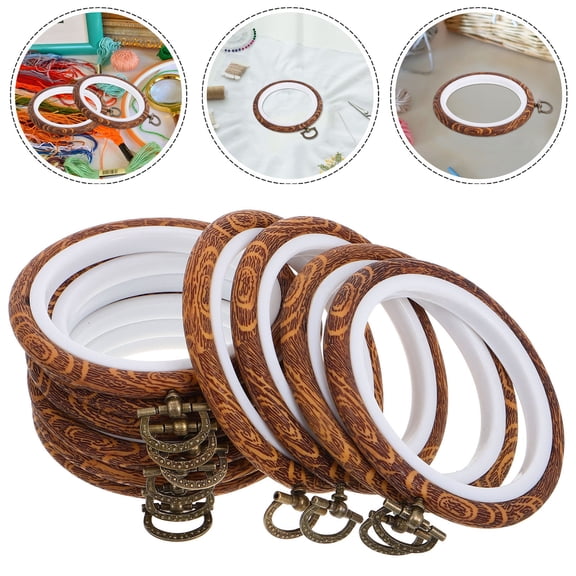 FOMIYES Multi Color Embroidery Hoops PP Plastic Zinc Alloy for Needlework 10Pcs