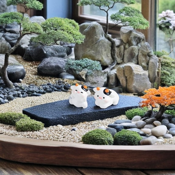 Raindrops 10PCS Miniature Resin Figurines Multi Mini Cow Decor for Study Room Decor