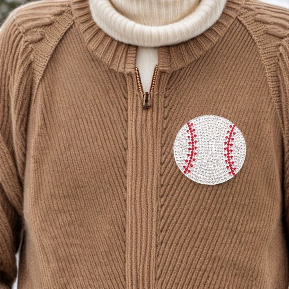 Raindrops 10Pcs Rhinestone Baseball Iron on Patches for Clothes Hats and Accessories