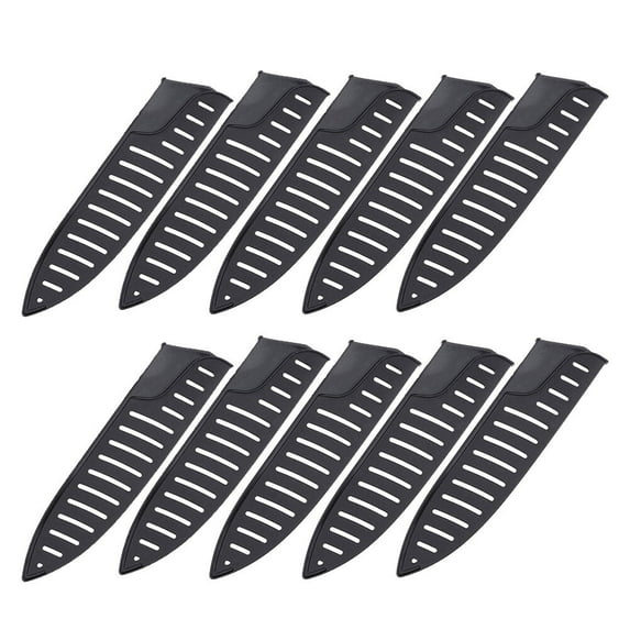 Raindrops 10Pcs Black Plastic Knife Protector Covers for Kitchen Cutlery and Chef Knives with Safety