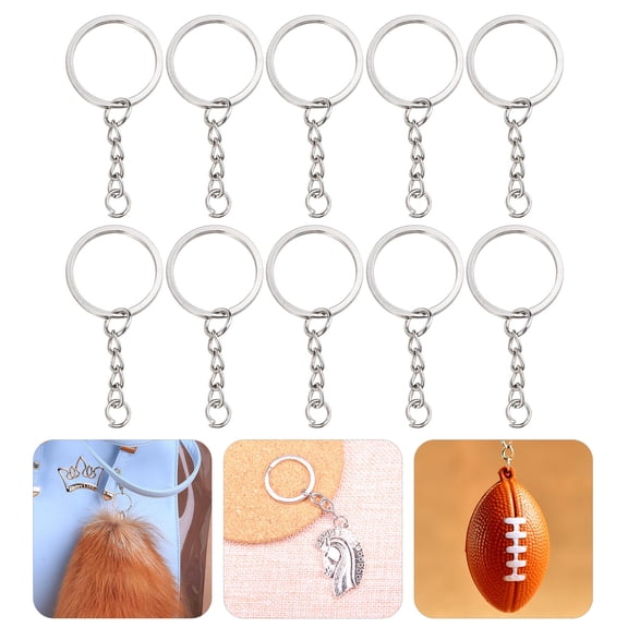 Raindrops 10-Piece Metal Keychain Accessories Set for Crafting and Custom Key Chains