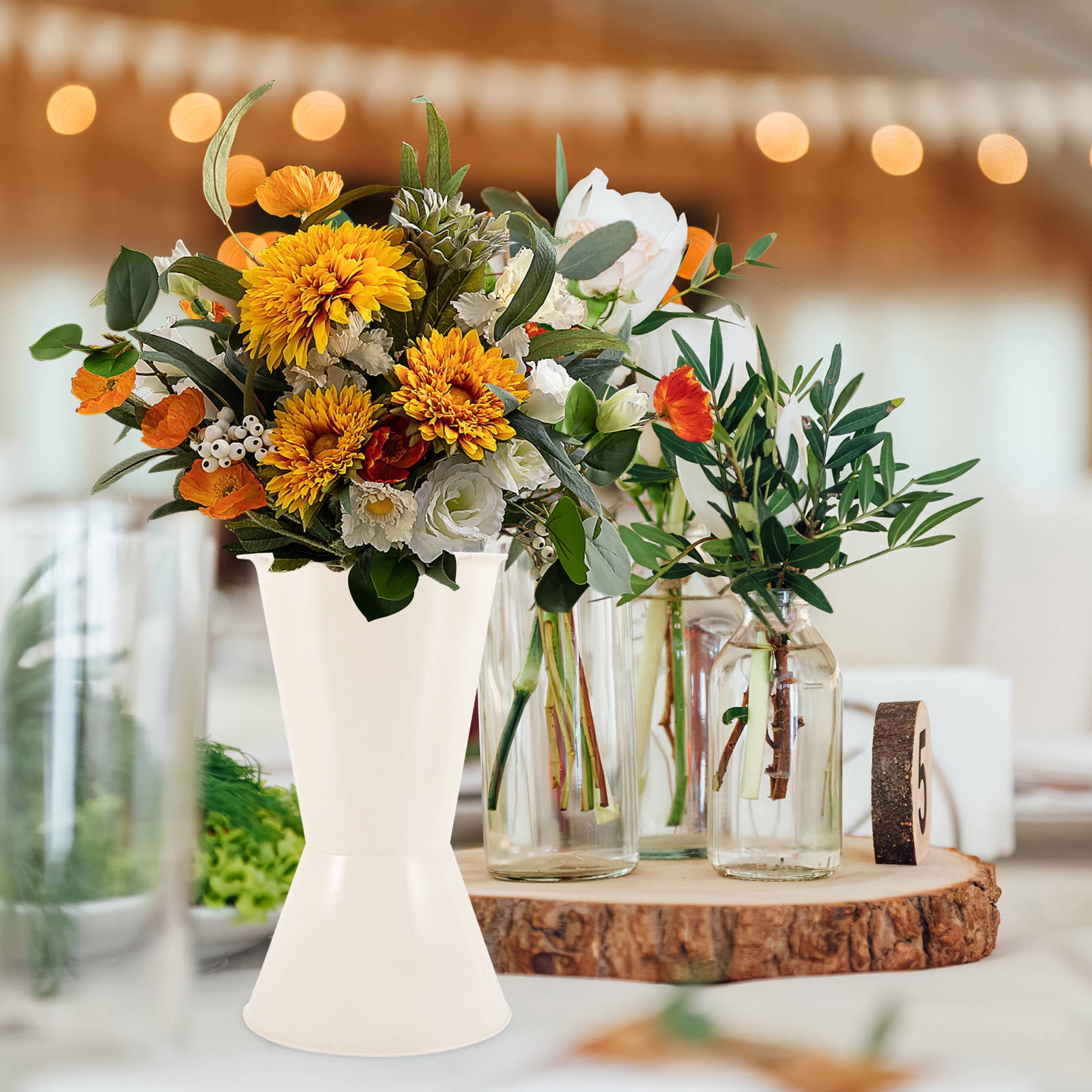FOMIYES 10pcs Packing Flower Stand Plastic Holder for Events White for Event Planners