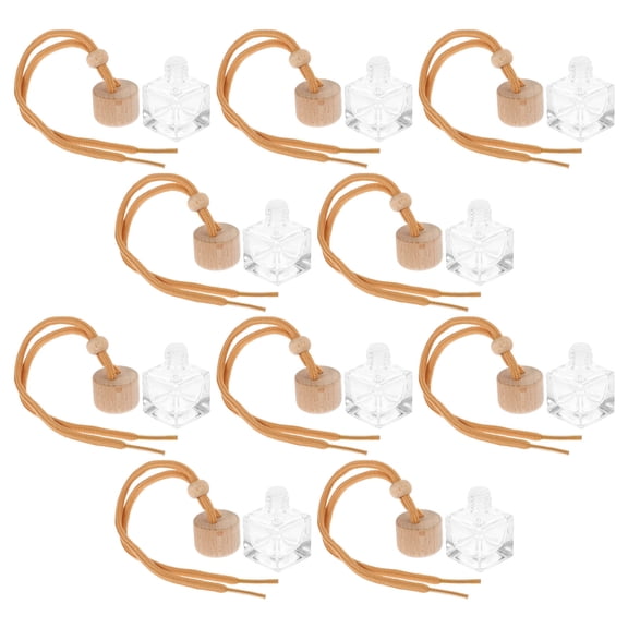 Raindrops 10Pcs Car Perfume Bottle Empty Glass Aromatherapy Container Simple Fashion Accessories for Car Interior Decor
