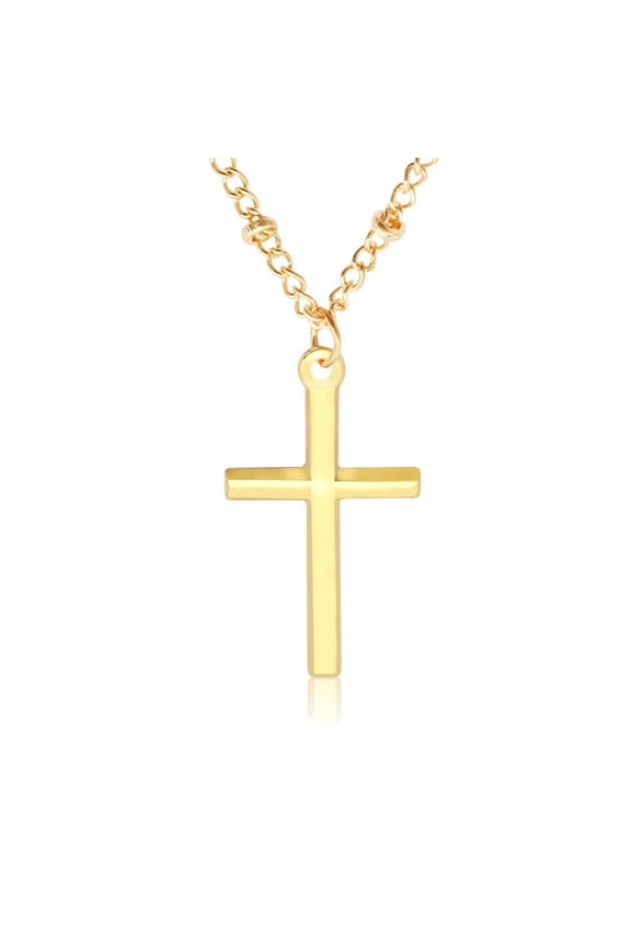 10Pcs Golden Jesus Cross Necklaces Metal Pendant for Decoration and Faith Symbol