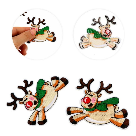 Raindrops Merry Christmas Embroidered Holiday Appliques Seasonal Patches Cute Festive Decorations for Winter Celebrations