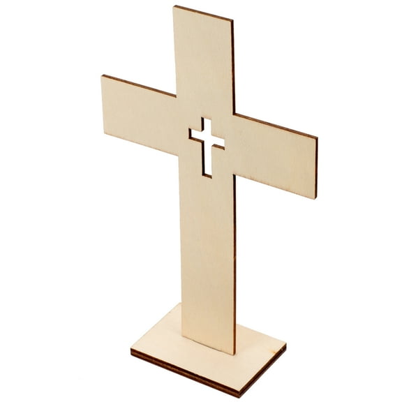 Raindrops 10Pcs Cross Ornament Wooden Cross Decor Blank Unfinished Cross Wood Cross Craft